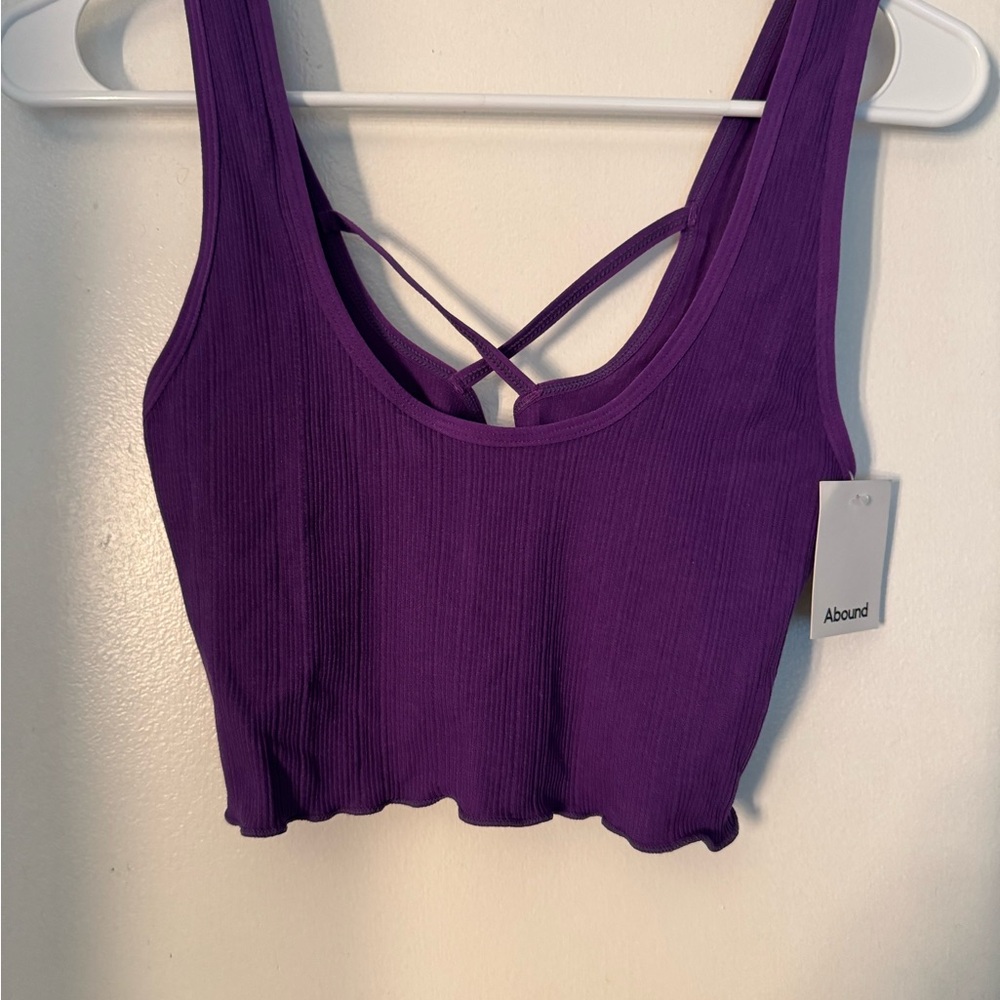 Abound Purple Ribbed Crop Top - Picture 4 of 6
